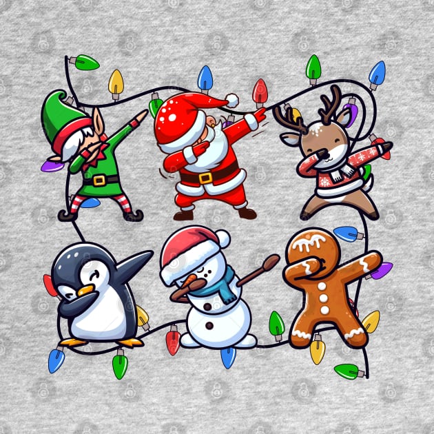 Dab Dancing Christmas Tree Lights Squad by Etopix